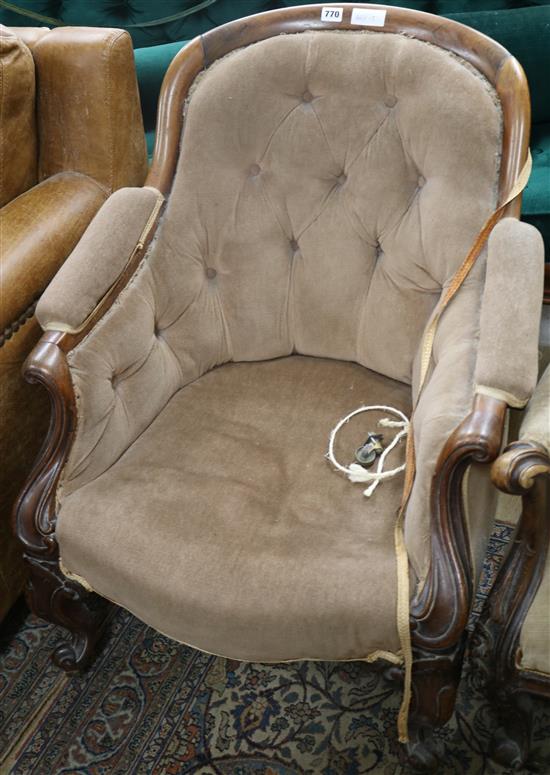Victorian mahogany framed tub chair
